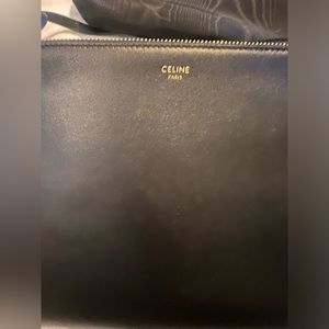 NWT CELINE Lambskin Small Trio Crossbody Bag Black
